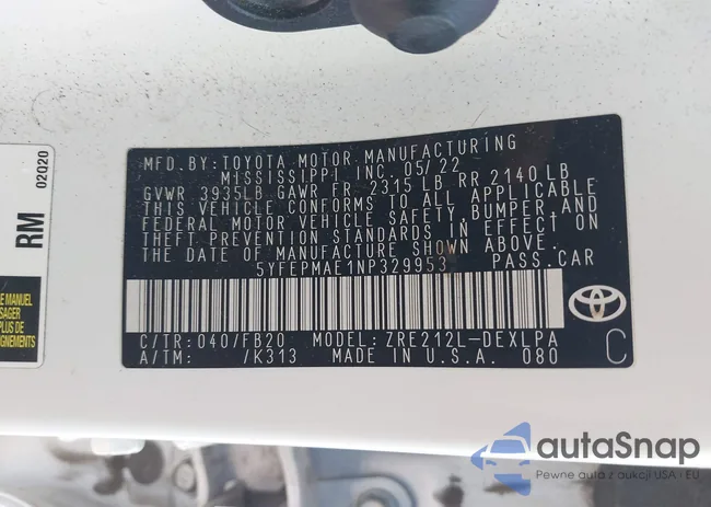 5YFEPMAE1NP329953: 43175977