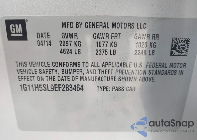 1G11H5SL9EF283464: 43175991