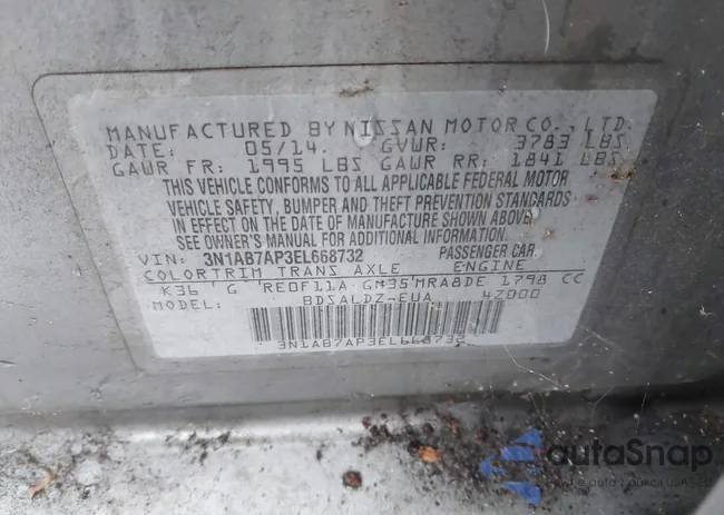 3N1AB7AP3EL668732: 43177070