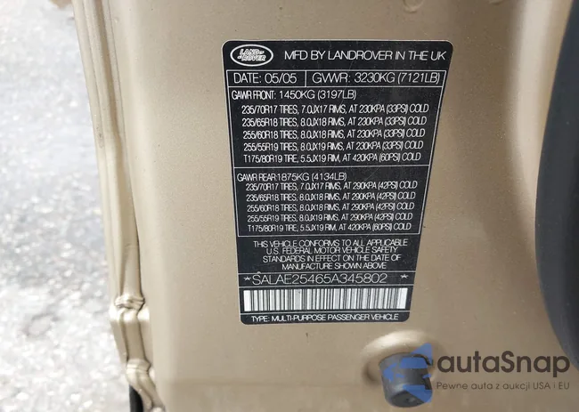 SALAE25465A345802: 43177109