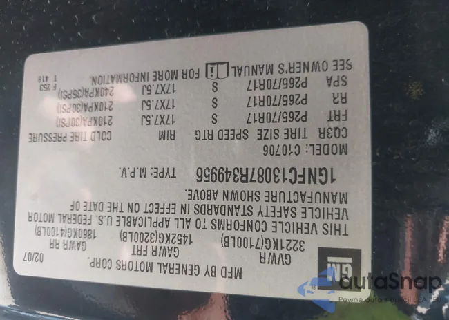 1GNFC13087R349956: 43177125