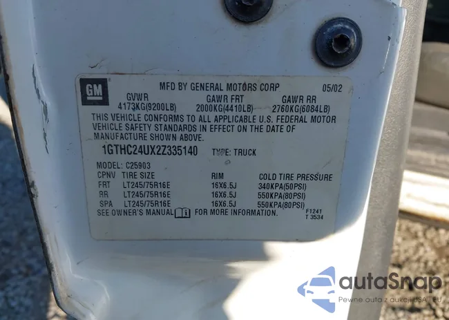 1GTHC24UX2Z335140: 43177145