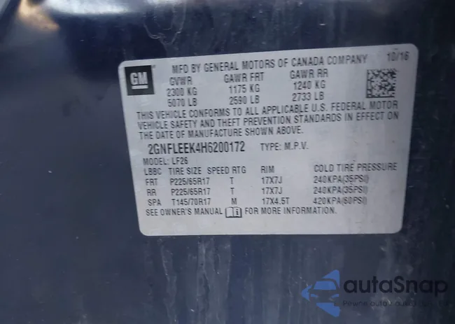 2GNFLEEK4H6200172: 43177331