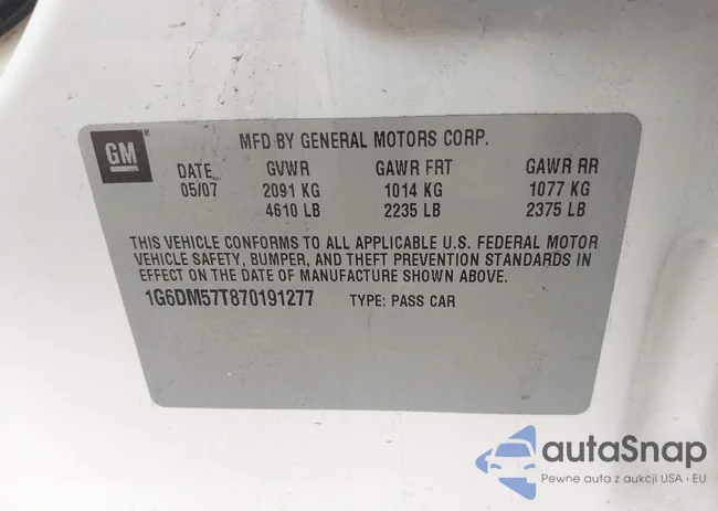 1G6DM57T870191277: 43176596