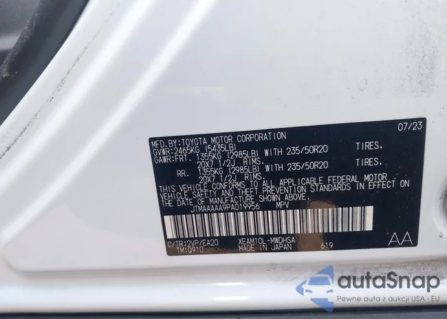 JTMAAAAA9PA019956: 43176760