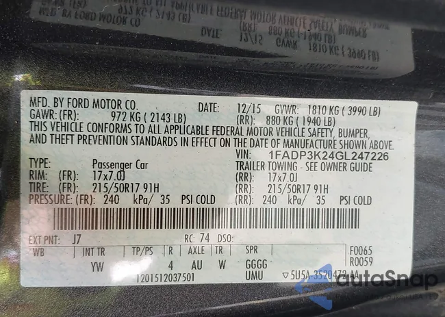 1FADP3K24GL247226: 43176763