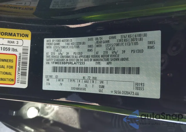 1FMEE8BP0RLA77233: 43176841