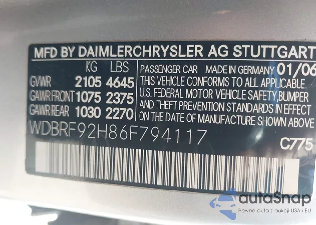 WDBRF92H86F794117: 43176842