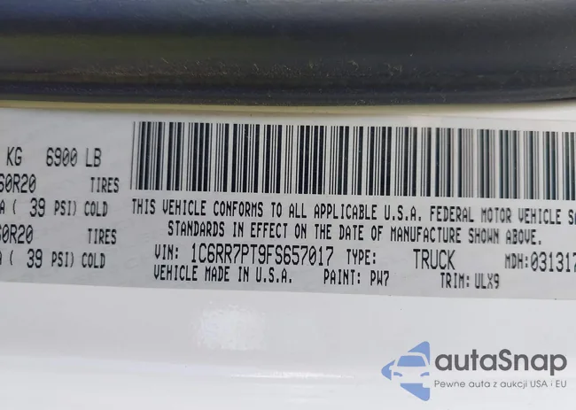 1C6RR7PT9FS657017: 43176869