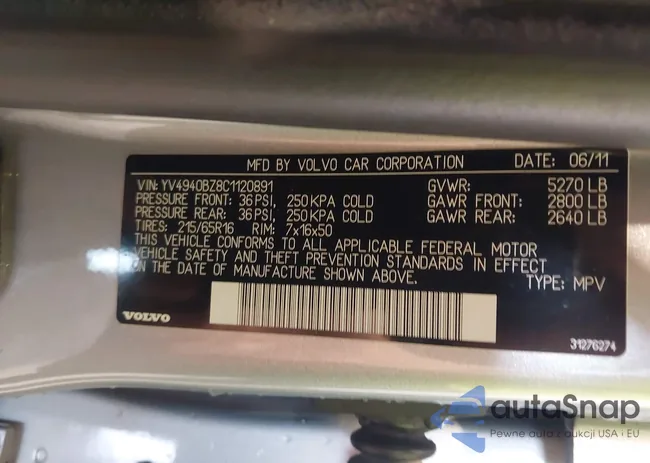 YV4940BZ8C1120891: 43178185