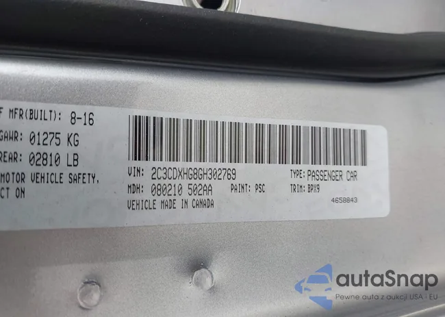 2C3CDXHG8GH302769: 43178209