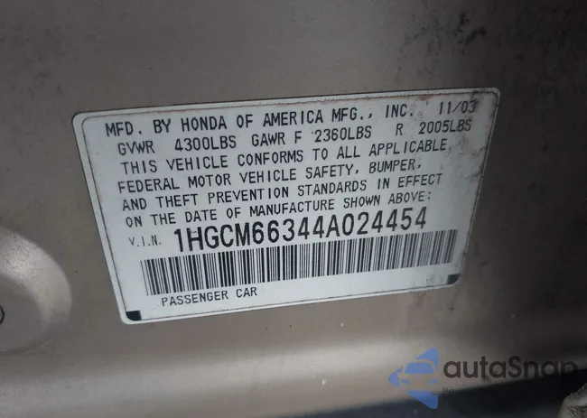 1HGCM66344A024454: 43178213