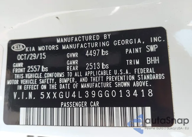 5XXGU4L39GG013418: 43178230