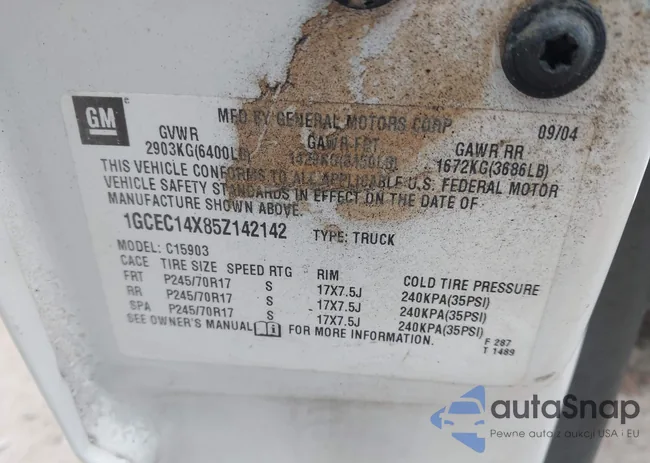 1GCEC14X85Z142142: 43178284