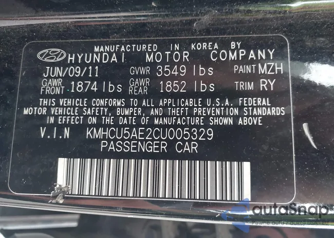 KMHCU5AE2CU005329: 43178324