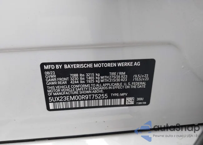 5UX23EM00R9T75255: 43178471