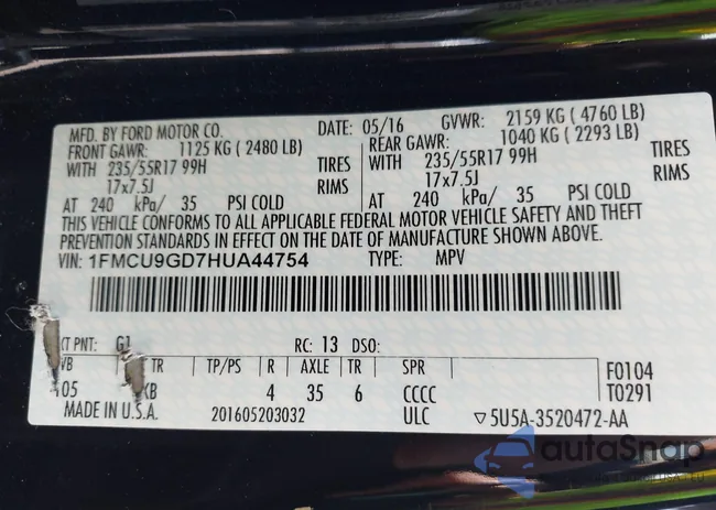 1FMCU9GD7HUA44754: 43177686