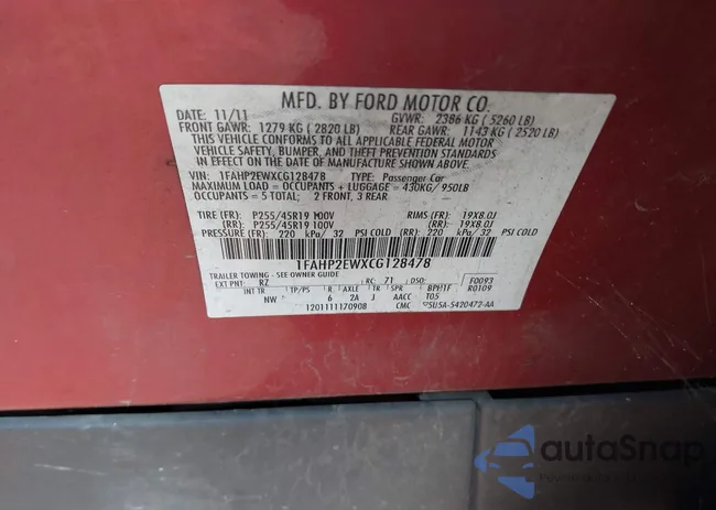 1FAHP2EWXCG128478: 43177688