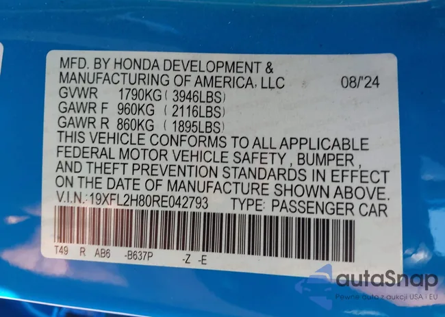 19XFL2H80RE042793: 43177694