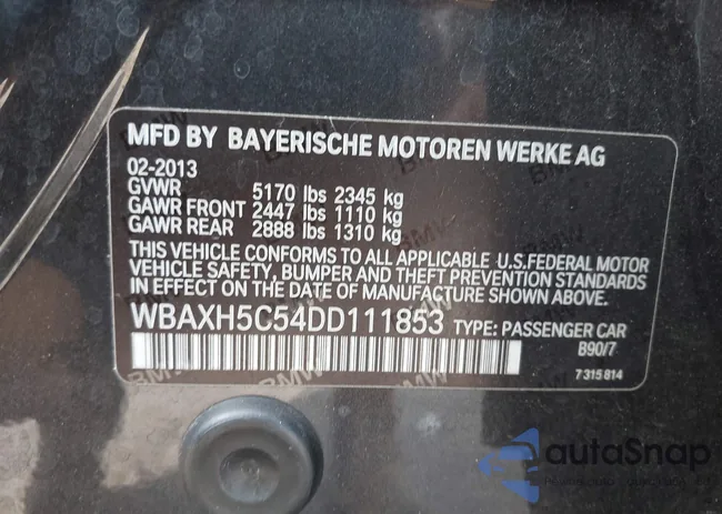 WBAXH5C54DD111853: 43177744