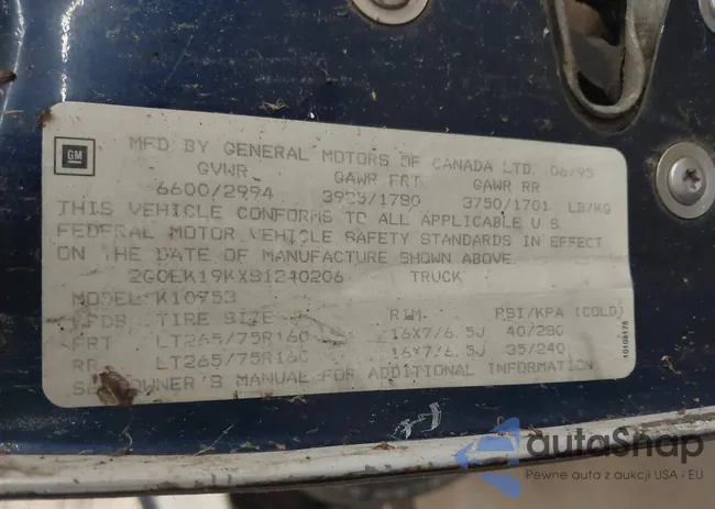 2GCEK19KXS1240206: 43177964