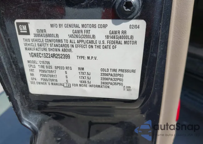 1GNEC13Z24R252399: 43177972