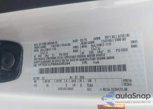 1FTEX1LP8SKD55294: 43179015