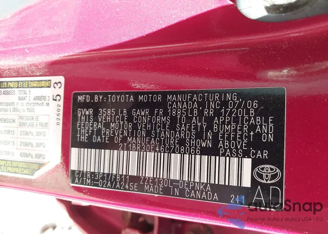 2T1BR30E46C708066: 43179047