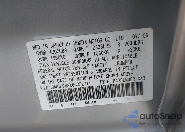 JH4CL968X6C032711: 43179059