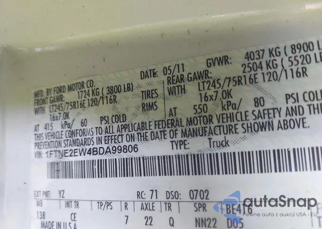 1FTNE2EW4BDA99806: 43179157