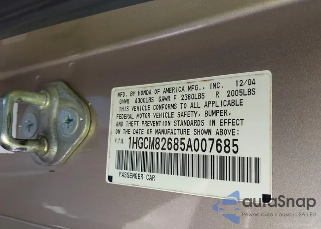 1HGCM82685A007685: 43179183