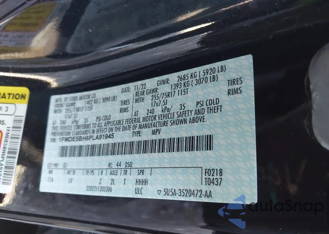 1FMDE5BH6PLA91945: 43179184