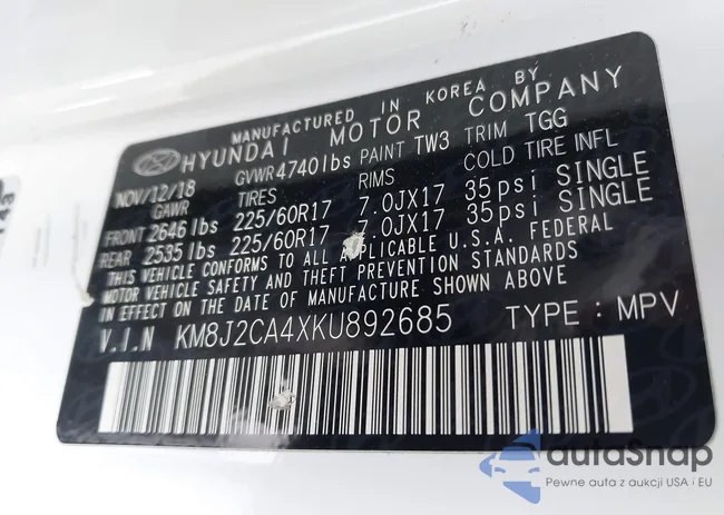 KM8J2CA4XKU892685: 43179204