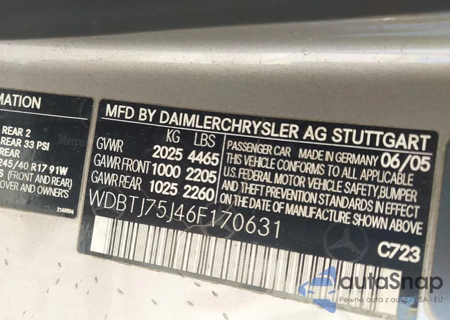 WDBTJ75J46F170631: 43179227