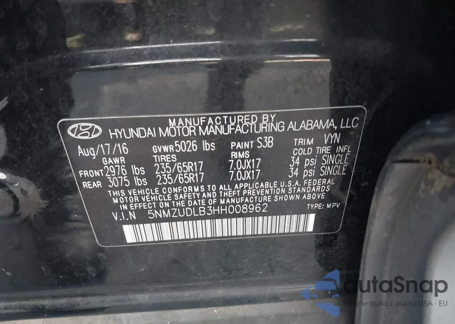 5NMZUDLB3HH008962: 43179242