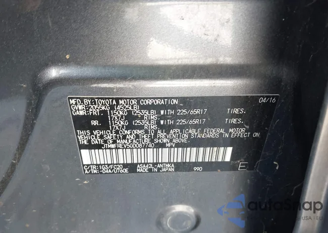 JTMWFREV5GD087740: 43179249