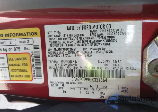 3FA6P0T99GR321664: 43179285