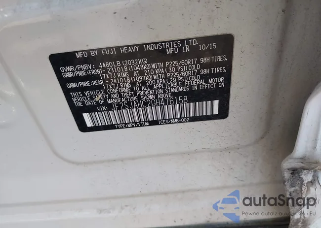 JF2SJAHC2GH476158: 43179362