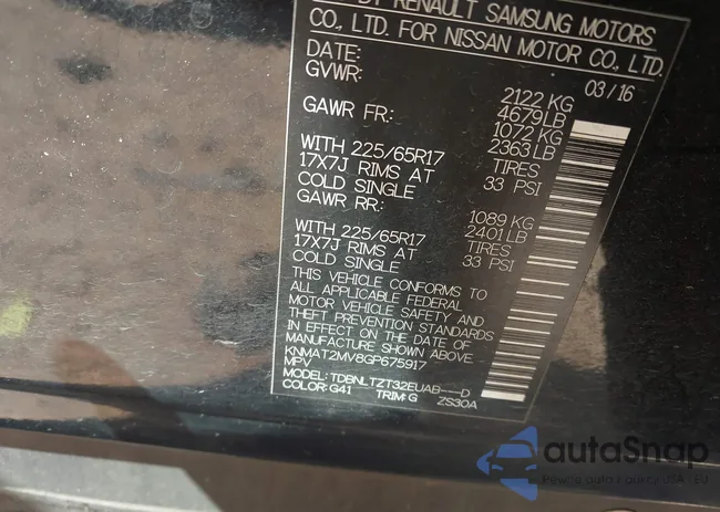 KNMAT2MV8GP675917: 43179440