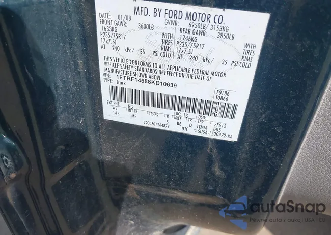 1FTRF14588KD10639: 43179473