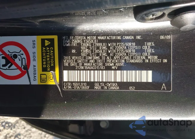 2T2BK1BA6AC015183: 43179522