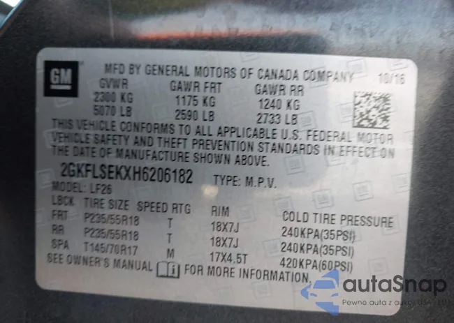 2GKFLSEKXH6206182: 43178653