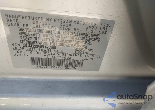 3N1CE2CP4FL426596: 43178672