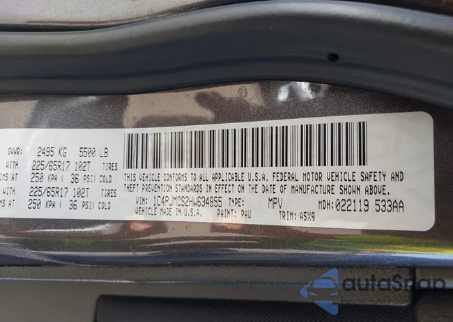 1C4PJMCS2HW634855: 43178680