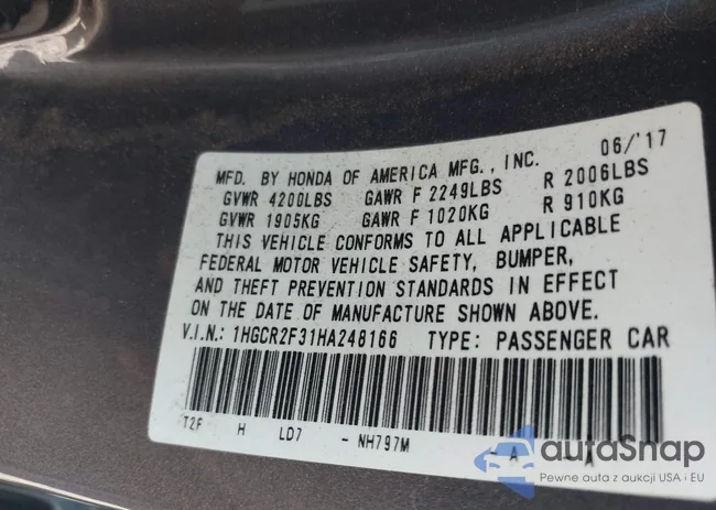 1HGCR2F31HA248166: 43178817