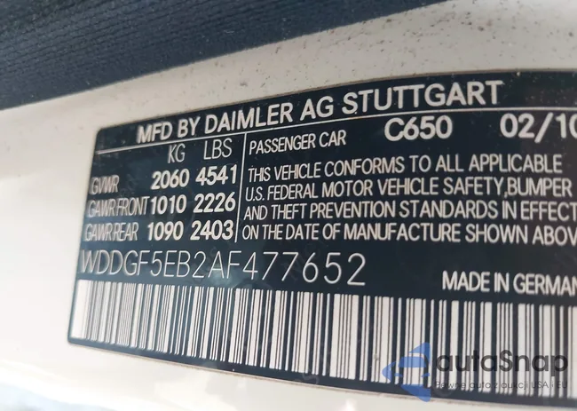 WDDGF5EB2AF477652: 43178925