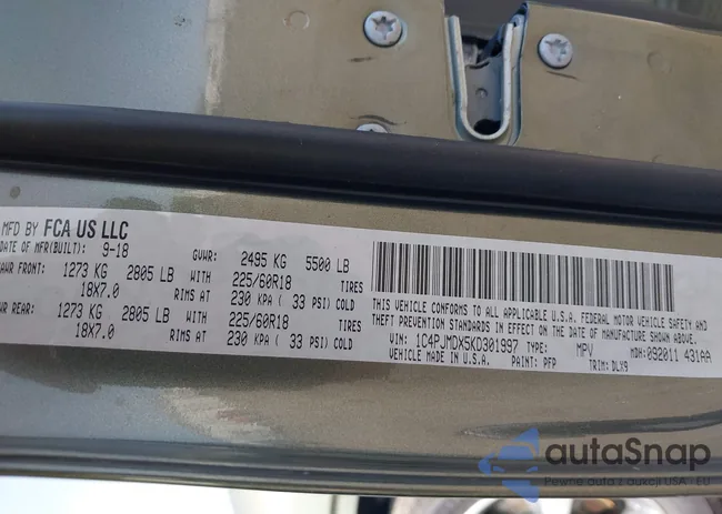 1C4PJMDX5KD301997: 43180098