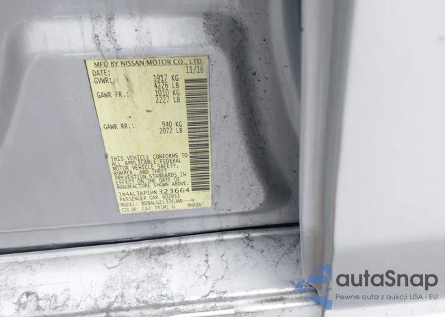 1N4AL3AP4JC474550: 43180126