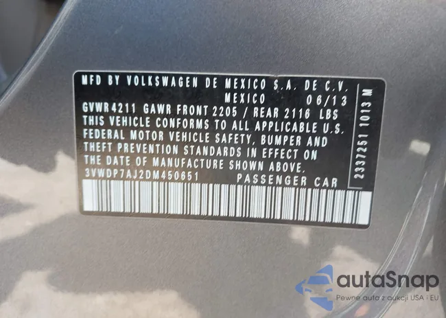 3VWDP7AJ2DM450651: 43180127