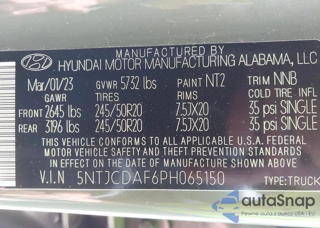 5NTJCDAF6PH065150: 43180141